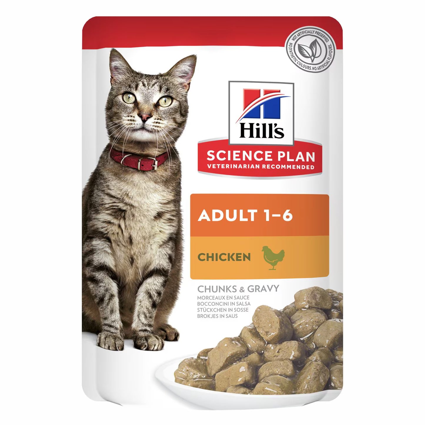 HILLS Adult Cat Chicken Pouches 85G X 12's