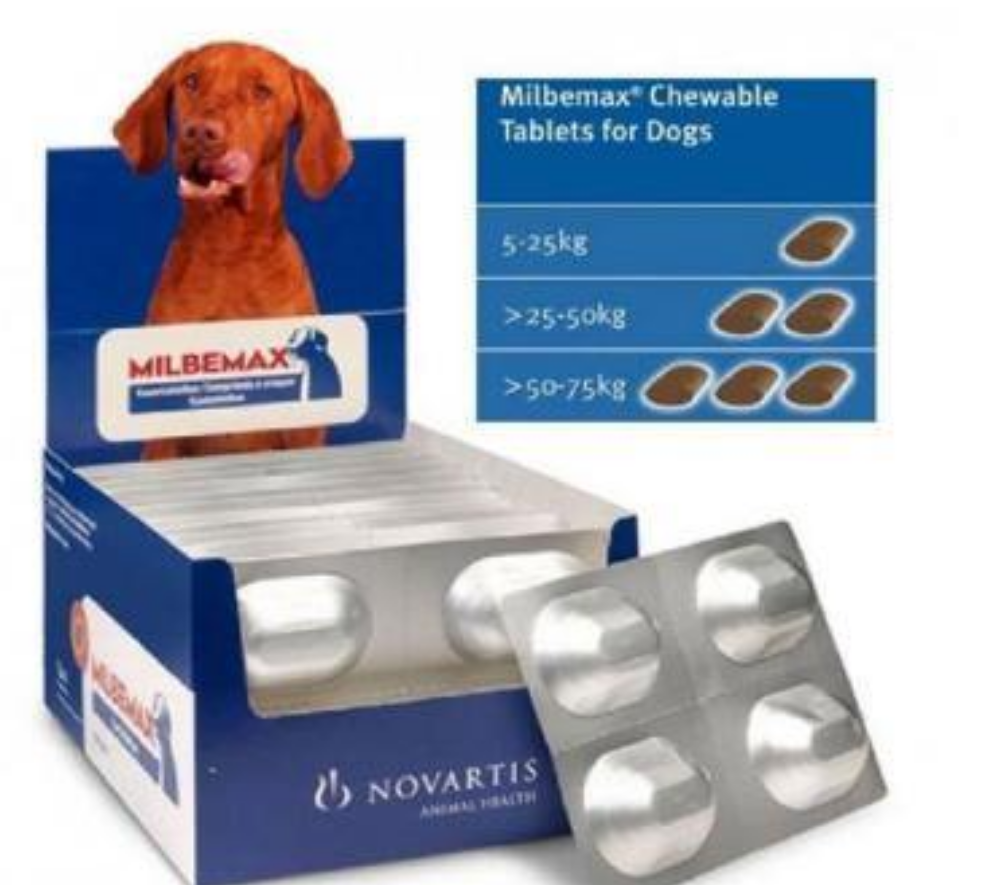 Milbemax Chewable Deworming Tablets for Dogs over 5 kg (each)