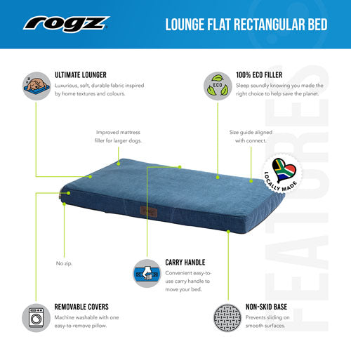 Rogz Lounge Flat Rectangular Bed