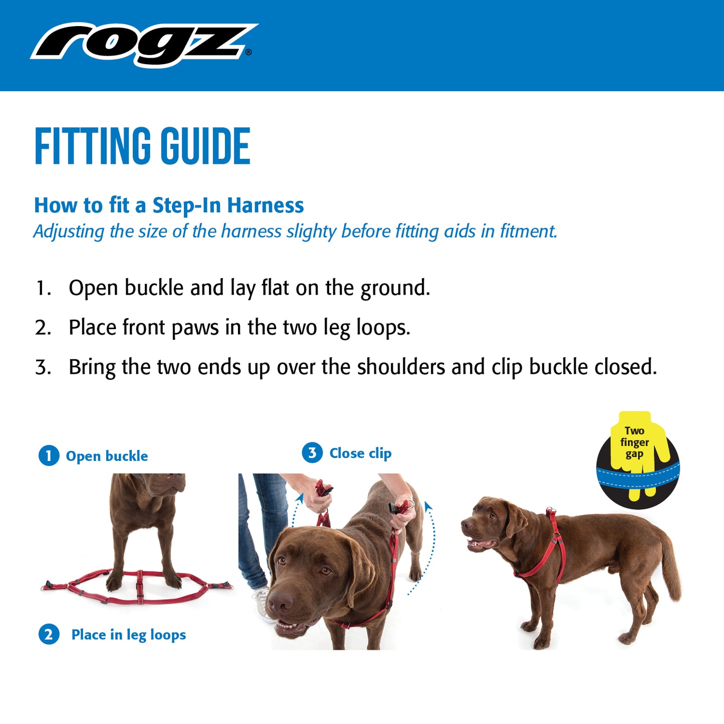 Rogz Utility Reflective Web Step in Harness