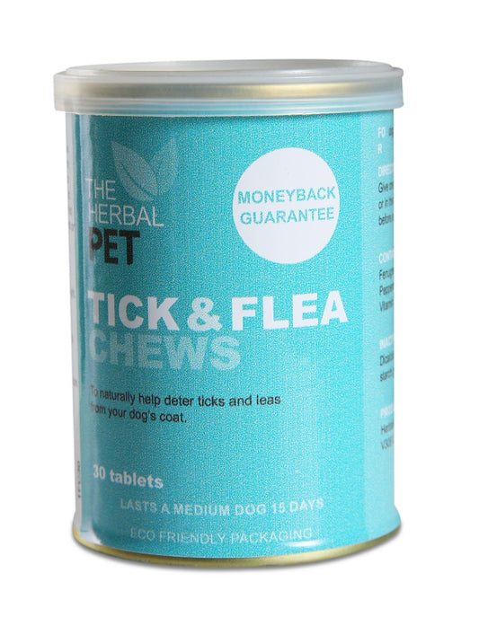The Herbal Pet Tick & Flea Chews 30 Tablets