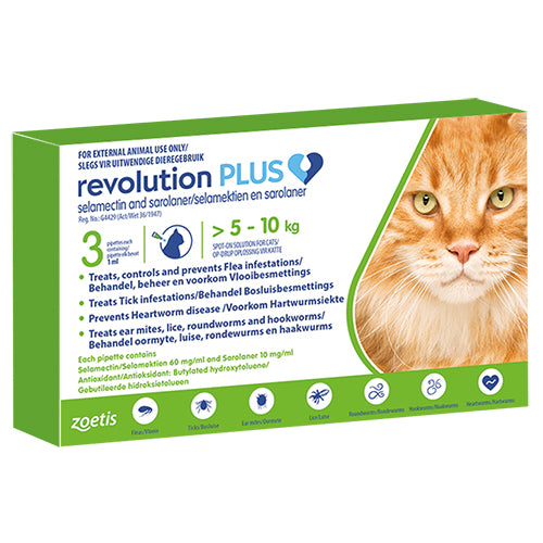 Revolution Plus Cat Tick, Flea and Worm Spot-On Treatment (3pack)