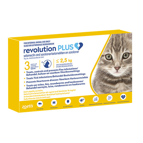 Revolution Plus Cat Tick, Flea and Worm Spot-On Treatment (3pack)
