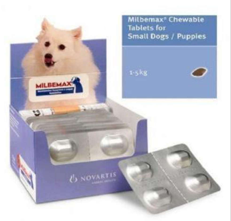 Milbemax Chewable Deworming Tablets for Puppies & Small Dogs 1 to 5 kg (each)