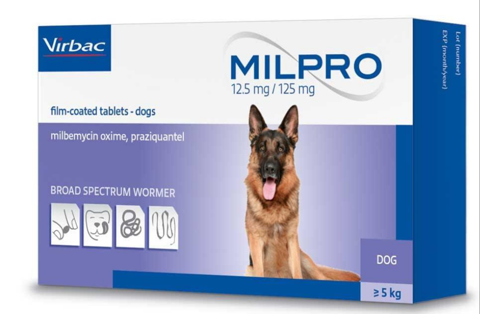 Milpro Dog Deworming Tablet - 5kg + (each)