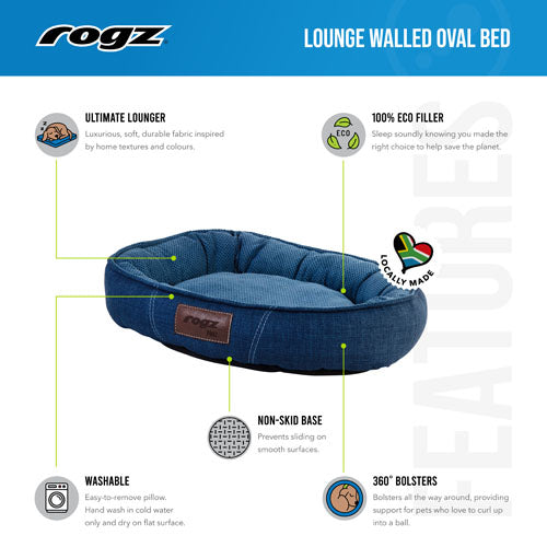 Rogz Lounge Walled Oval Bed