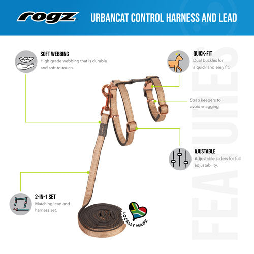 Rogz Urbancat control harness and lead