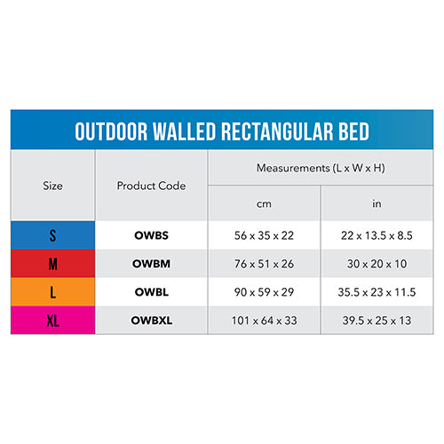Rogz Outdoor Walled Bed