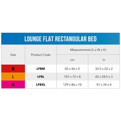 Rogz Lounge Flat Rectangular Bed