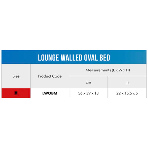 Rogz Lounge Walled Oval Bed