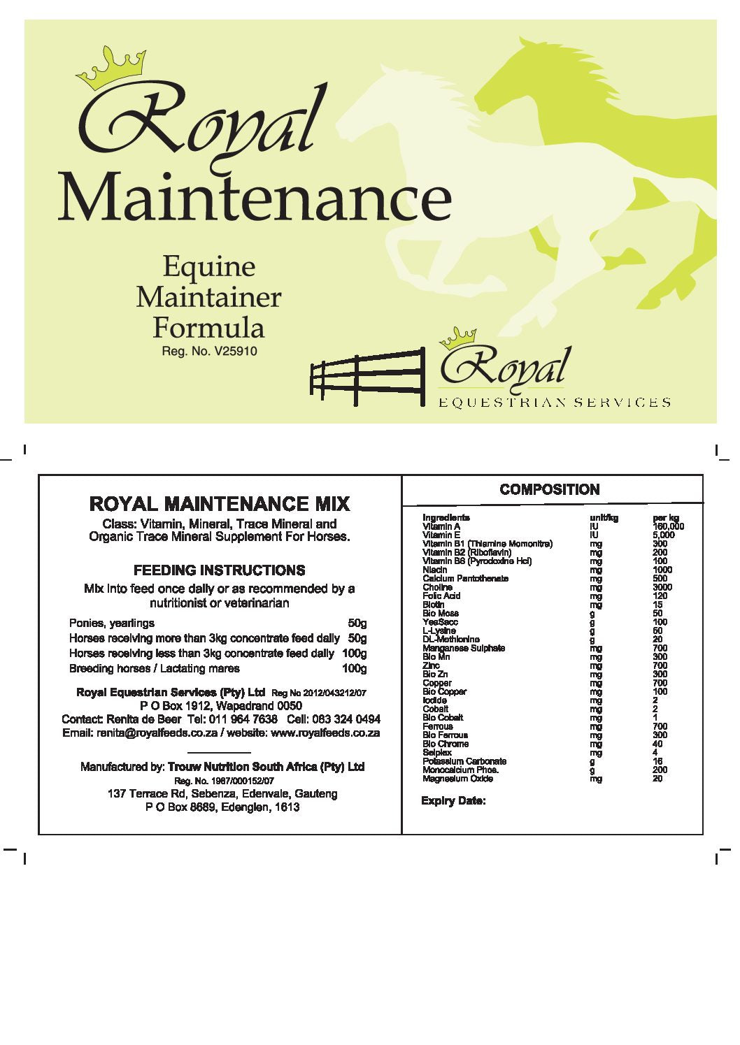 Royal Maintenance Supplement