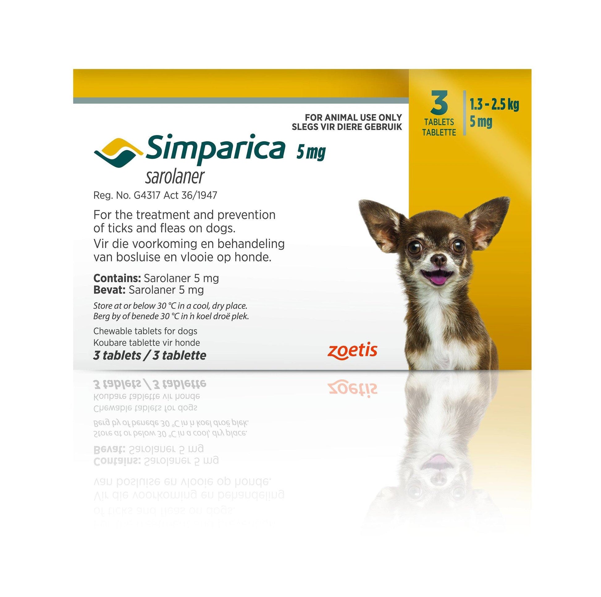 Simparica Chewable Tick & Flea Tablet for Dogs (3 Tabs) - PetX - Online