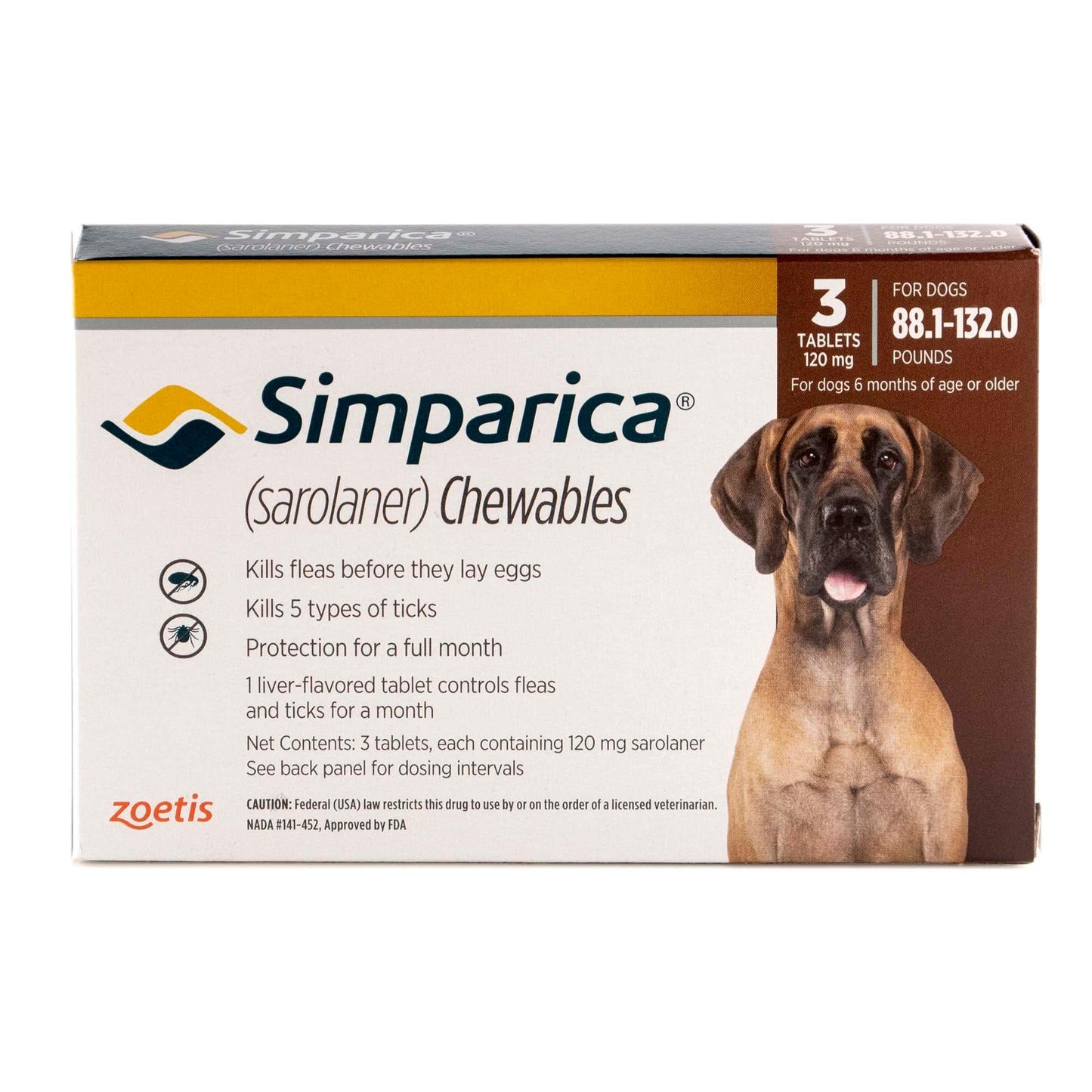 Simparica Chewable Tick & Flea Tablet for Dogs (3 Tabs) - PetX - Online