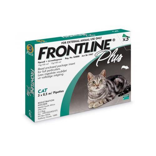 Frontline Plus Spot on Treatment for Tick & Fleas on Cats( 1 pipette ...