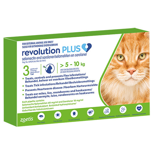 Revolution Plus Cat Tick, Flea and Worm Spot-On Treatment (singles)