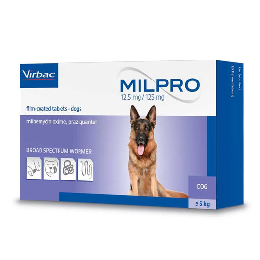Milpro Dog Deworming Tablet - 5kg + - PetX - Online